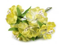 Textillux.sk - produkt Umelý kvet na drôtiku - 7 (15) bielo žltá