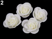 Textillux.sk - produkt Umelý kvet ruže Ø35 mm - 2 krémová svetlá