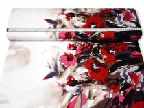 Textillux.sk - produkt Úplet rozkvitnuté maky - obojstranná bordúra šírka 150 cm