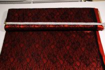 Textillux.sk - produkt Úplet s krajkou čierna, červená 145 cm  