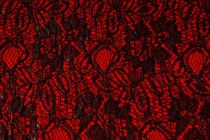 Textillux.sk - produkt Úplet s krajkou čierna, červená 145 cm   - 5-1044 čierna, červená