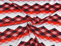 Textillux.sk - produkt Úplet šedé kosoštvorce 145 cm - 2-1053 šedé kosoštvorce, červená