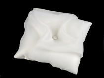 Textillux.sk - produkt Vankúš na svadobné prstienky 23x23 cm - 3 krémová najsvetl gombík
