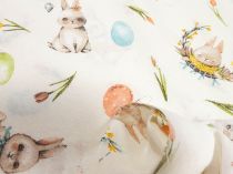 Textillux.sk - produkt Veľkonočná dekoračná látka zajačikovia a vajíčko 140cm