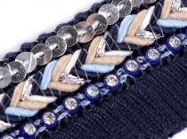 Textillux.sk - produkt Viacradový prámik / strapce s flitrami a brúsenými kamienkami šírka 30 mm