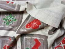 Textillux.sk - produkt Vianočná bavlnená látka červené ozdoby 140 cm