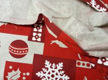 Textillux.sk - produkt Vianočná bavlnená látka červený motív 140 cm