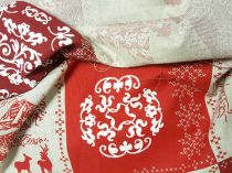 Textillux.sk - produkt Vianočná bavlnená látka chalúpka s jeleňmi 140 cm
