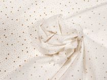 Textillux.sk - produkt Vianočná bavlnená látka hnedá hviezdička 160 cm