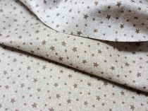 Textillux.sk - produkt Vianočná bavlnená látka hnedé hviezdičky šírka 140 cm