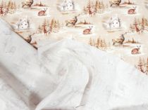 Textillux.sk - produkt Vianočná bavlnená látka jelene v krajinke 145 cm