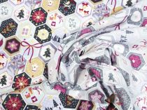 Textillux.sk - produkt Vianočná bavlnená látka mentolové Vianoce 145 cm