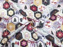 Textillux.sk - produkt Vianočná bavlnená látka mentolové Vianoce 145 cm