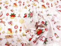 Textillux.sk - produkt Vianočná bavlnená látka motívy na retiazke 145 cm