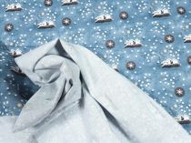 Textillux.sk - produkt Vianočná bavlnená látka nočná krajinka a hviezdičky 145 cm