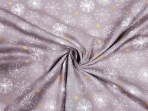 Textillux.sk - produkt Vianočná bavlnená látka okrúhla vločka 150 cm - 2- okrúhla vločka, šedá