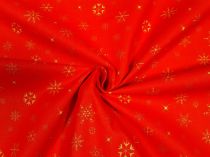 Textillux.sk - produkt Vianočná bavlnená látka so zlatými hviezdami 150 cm
