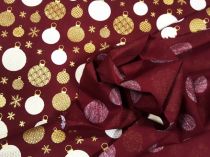 Textillux.sk - produkt Vianočná bavlnená látka zlaté gule so vzorom 145 cm