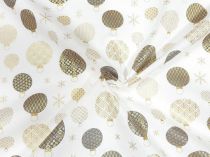 Textillux.sk - produkt Vianočná bavlnená látka zlaté gule so vzorom 145 cm