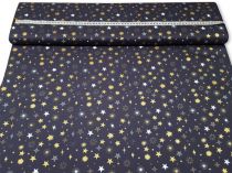 Textillux.sk - produkt Vianočná bavlnená látka zlaté hviezdne nebo 145 cm