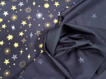 Textillux.sk - produkt Vianočná bavlnená látka zlaté hviezdne nebo 145 cm