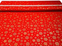 Textillux.sk - produkt Vianočná bavlnená látka zlaté vločky 145 cm