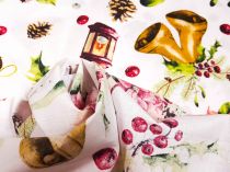 Textillux.sk - produkt Vianočná bavlnená látka zvončeky na vetvičke 160 cm