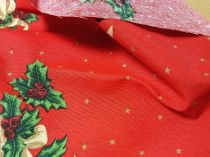 Textillux.sk - produkt Vianočná dekoračná látka bobule s mašľou šírka 140 cm
