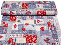 Textillux.sk - produkt Vianočná dekoračná látka christmas patchwork 140 cm