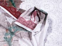 Textillux.sk - produkt Vianočná dekoračná látka drevená bordúra so sobom 140 cm