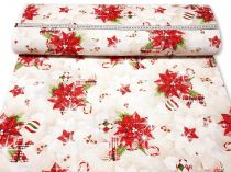 Textillux.sk - produkt Vianočná dekoračná látka dvojfarebné vianočné ruže 140 cm