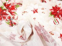 Textillux.sk - produkt Vianočná dekoračná látka dvojfarebné vianočné ruže 140 cm