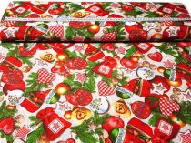 Textillux.sk - produkt Vianočná dekoračná látka háčkované vrecúška 140 cm