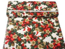 Textillux.sk - produkt Vianočná dekoračná látka ikebany so šiškami šírka 140 cm 