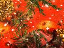 Textillux.sk - produkt Vianočná dekoračná látka jablká na vetvičke 140 cm