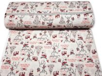 Textillux.sk - produkt Vianočná dekoračná látka jeleň so šálom 140 cm