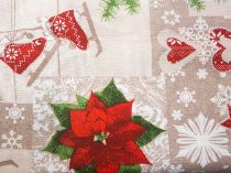 Vianočná dekoračná látka krása vločiek šírka 140 cm