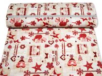 Textillux.sk - produkt Vianočná dekoračná látka krásne červené Vianoce 140 cm