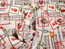 Textillux.sk - produkt Vianočná dekoračná látka Mikuláš s notami 140 cm