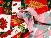 Textillux.sk - produkt Vianočná dekoračná látka Noel v kocke 140 cm