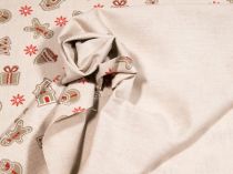 Textillux.sk - produkt Vianočná dekoračná látka perníčky s vločkou 140 cm