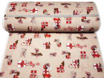 Textillux.sk - produkt Vianočná dekoračná látka retro darčeky 140 cm