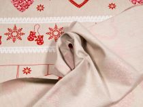 Textillux.sk - produkt Vianočná dekoračná látka rukavičky s krajkou 140 cm