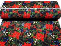 Textillux.sk - produkt Vianočná dekoračná látka ruža so šiskami 140 cm