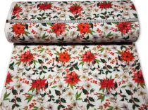 Textillux.sk - produkt Vianočná dekoračná látka ruže a kvetiny 140 cm
