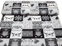 Textillux.sk - produkt Vianočná dekoračná látka Snow patchwork 140 cm 