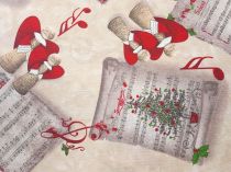 Vianočná dekoračná látka spievajúci anjeli 140 cm