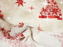 Textillux.sk - produkt Vianočná dekoračná látka stromček a hviezda s lurexom 140 cm