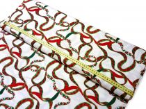 Vianočná dekoračná látka stuhy šírka 140 cm