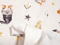 Textillux.sk - produkt Vianočná dekoračna látka trpaslík s lampášikom 140 cm 